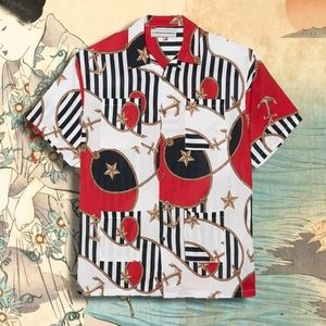 Sheriff and Cherry Nautical Cuba Napa Nautical Button-down Cotton Shirt S